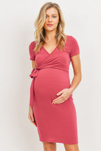 Afbeelding in Gallery-weergave laden, Hello Miz Floral Solid Terry Maternity Nursing Wrap Dress - Berrice