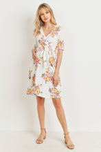 Cargar imagen en el visor de la galería, Hello Miz Floral Surplice Tie Waist Maternity Dress - Ivory