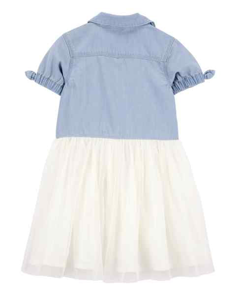 oshkosh denim tulle dress Ubuy Oshkosh Tulle Dress Toddler Dress Girls Denim Tutu Dress OSHKOSH Girls  Dress 18M TUTU