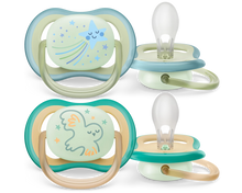 Carregar imagem no visualizador da galeria, Avent 2pk Boys Ultra Air Night Pacifiers (0-6M | Star/ Owl)