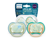 Carregar imagem no visualizador da galeria, Avent 2pk Boys Ultra Air Night Pacifiers (0-6M | Star/ Owl)