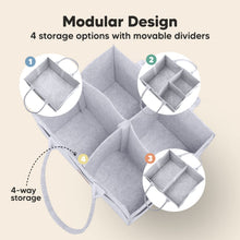 Load image into Gallery viewer, Keababies Original 2.0 Diaper Caddy - Classic Grey