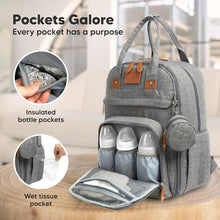 Load image into Gallery viewer, KeaBabies Rove Diaper Backpack - Classic Gray