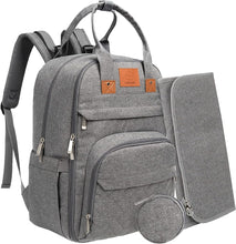 Load image into Gallery viewer, KeaBabies Rove Diaper Backpack - Classic Gray