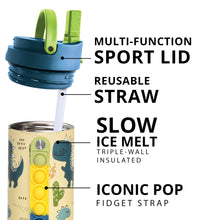Load image into Gallery viewer, Elemental Iconic Pop Fidget 591ml Bottle with Sport cap - Dinosaur