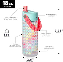 Carregar imagem no visualizador da galeria, Elemental 530ml Splash Pop Fidget Bottle - Rainbow Heart