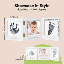 Afbeelding in Gallery-weergave laden, Keababies FOND Clean Touch Inkless Hand & Footprint Frame Kit (White/Gold)