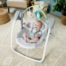 Load image into Gallery viewer, Ingenuity Comfort 2 Go Compact Portable Baby Swing - Fanciful Forest (with music)