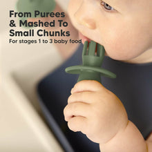 Load image into Gallery viewer, Keababies 2pc Lil’ Prep Baby Fork & Spoon (Slate)