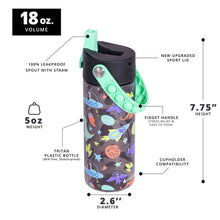 Carregar imagem no visualizador da galeria, Elemental 530ml Splash Pop Fidget Bottle - Space Dinosaurs