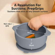 Cargar imagen en el visor de la galería, Keababies 1pc Prep Silicone Suction Bowls (Slate)