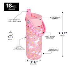Carregar imagem no visualizador da galeria, Elemental 530ml Splash Pop Fidget Bottle - Pink Unicorn