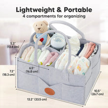 Load image into Gallery viewer, Keababies Original 2.0 Diaper Caddy - Classic Grey