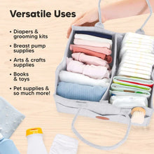 Load image into Gallery viewer, Keababies Original 2.0 Diaper Caddy - Classic Grey