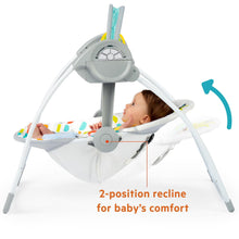 Cargar imagen en el visor de la galería, Bright Starts Playful Paradise Portable Compact Baby Swing with Music