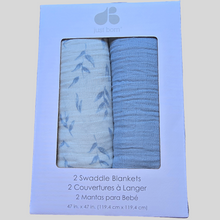 Carregar imagem no visualizador da galeria, Just Born 2pk Swaddle Blankets - Blue