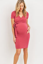 Afbeelding in Gallery-weergave laden, Hello Miz Floral Solid Terry Maternity Nursing Wrap Dress - Berrice