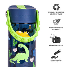 Cargar imagen en el visor de la galería, Elemental 530ml Splash Pop Fidget Bottle - Navy Dinosaur