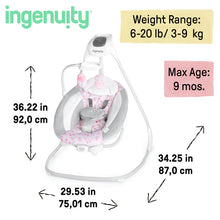 Load image into Gallery viewer, Ingenuity SimpleComfort Compact Soothing Swing - Cassidy (with music)