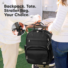 Load image into Gallery viewer, KeaBabies Jumbo Play Diaper Backpack - Trendy Black
