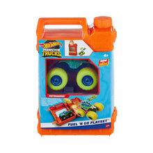 Load image into Gallery viewer, Hot Wheels Monster Trucks Fuel N’ Go Playset With 1:64 Scale Motosaurus Toy Truck & 2 Crushed Cars