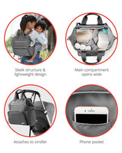 Load image into Gallery viewer, Skip Hop Mainframe Wide Open Diaper Backpack - Charcoal