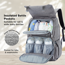 Load image into Gallery viewer, KeaBabies Explorer Diaper Backpack - Classic Gray