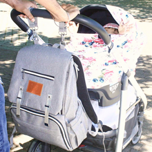 Load image into Gallery viewer, KeaBabies Explorer Diaper Backpack - Classic Gray