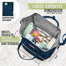 Load image into Gallery viewer, KeaBabies Original Diaper Backpack - Navy Blue