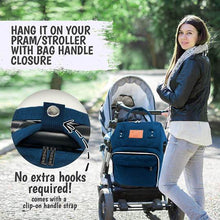 Load image into Gallery viewer, KeaBabies Original Diaper Backpack - Navy Blue