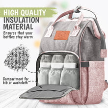 Load image into Gallery viewer, KeaBabies Original Diaper Backpack - Pink/Gray
