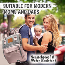 Load image into Gallery viewer, KeaBabies Original Diaper Backpack - Pink/Gray