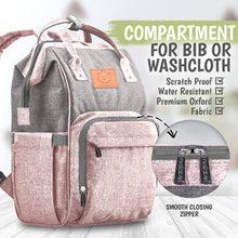 Load image into Gallery viewer, KeaBabies Original Diaper Backpack - Pink/Gray