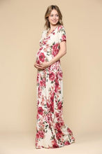 Cargar imagen en el visor de la galería, Hello Miz Floral Surplice Maternity/Nursing Maxi Dress - Ivory
