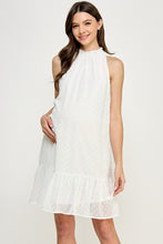Cargar imagen en el visor de la galería, Hello Miz Sleeveless Smocked Loose Fit Mini Maternity Dress - Off White
