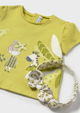 Load image into Gallery viewer, Mayoral Baby Girl Pistachio Tee with headwrap
