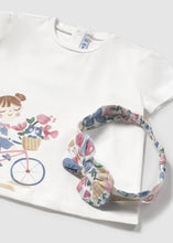 Load image into Gallery viewer, Mayoral Baby Girl White Tee with headwrap

