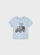 Mayoral Toddler Boy Blue Animal Jeep Tee