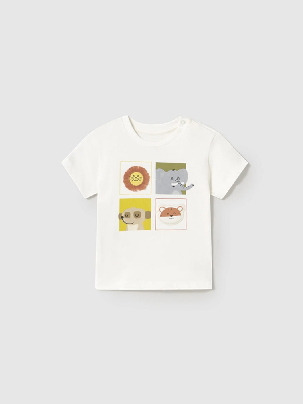 Mayoral Baby Boy White Animals Tee