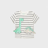 Mayoral Baby Boy Striped Dino Tee