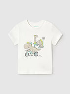 Mayoral Baby Boy White Dino Tee