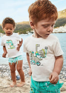 Mayoral Toddler Boy White Dino Tee