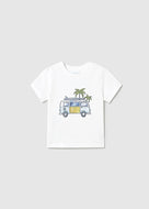 Mayoral Toddler Boy White Beach Van Tee