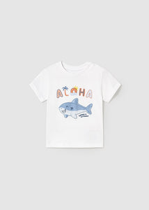 Mayoral Toddler Boy White Aloha Tee