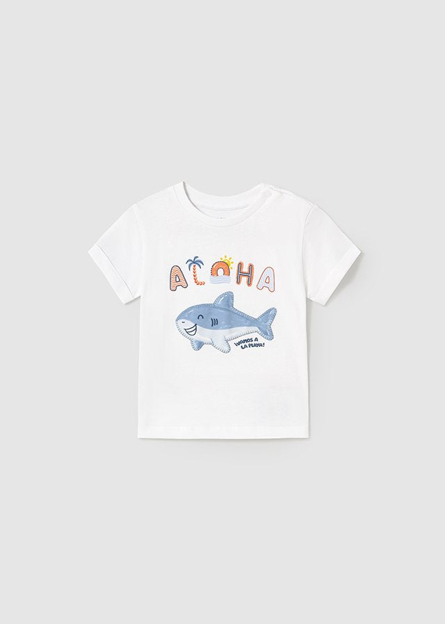 Mayoral Toddler Boy White Aloha Tee