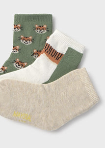 Mayoral 3 pairs Baby Boy Tiger Socks