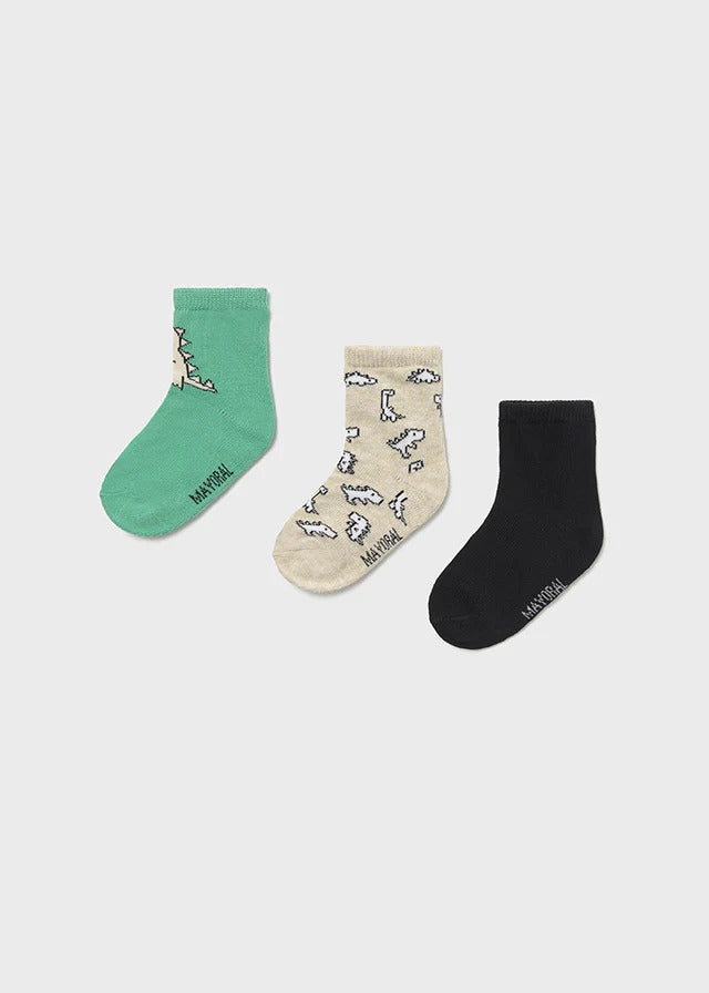 Mayoral 3 pairs Baby Boy Dino Socks
