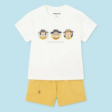 Cargar imagen en el visor de la galería, Mayoral Baby Boy 2pc White Tee and Yellow Shorts Set
