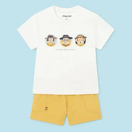 Mayoral Baby Boy 2pc White Tee and Yellow Shorts Set