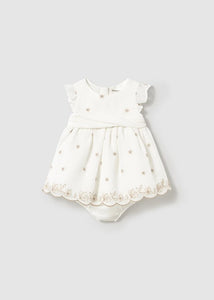 Mayoral Baby Girl Linen Cream Floral Dress